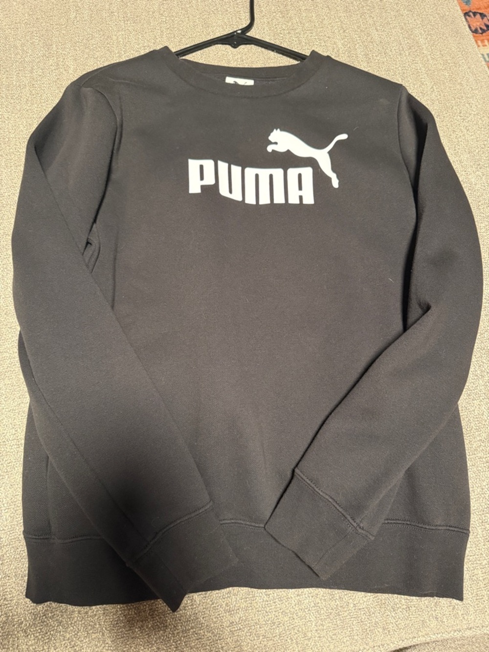 Puma Black Crewneck Sweatshirt with White Logo